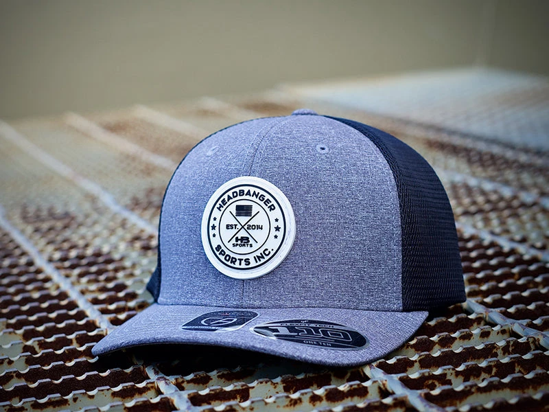 Headbanger Exclusive Flexfit Snapback Hat: Grey With White Circle Badge 2 Headbanger Exclusive Flexfit Snapback Hat: Grey With White Circle Badge - Image 2