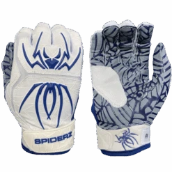 2022 Spiderz HYBRID Batting Gloves: White/Navy