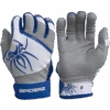 2022 Spiderz PRO Model Batting Gloves: White/Royal Blue