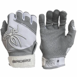 2022 Spiderz PRO Model Batting Gloves: White/Grey