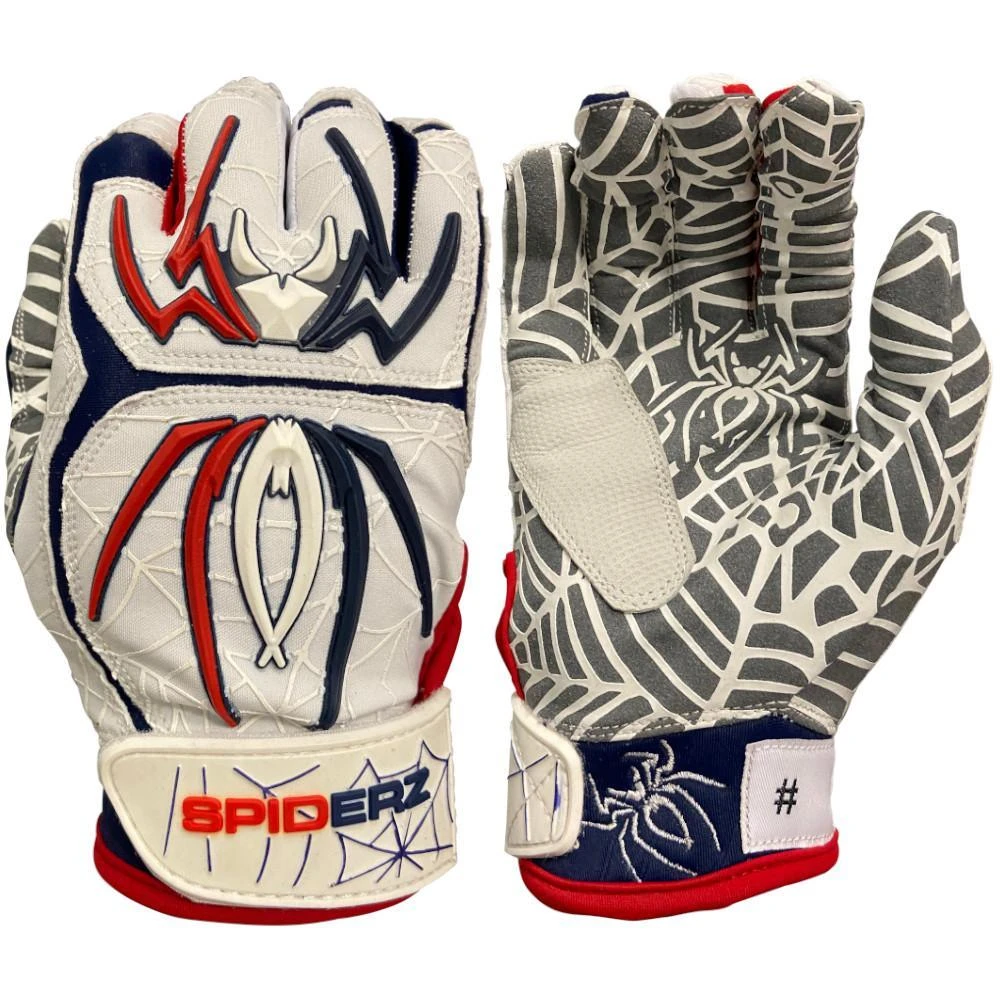 2022 Spiderz HYBRID Limited Edition Batting Gloves: USA Patriot 1 2022 Spiderz HYBRID Limited Edition Batting Gloves: USA Patriot