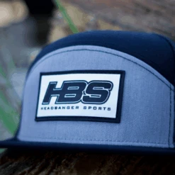Headbanger Sports Lifestyle Pacific P787 6-Panel Arch Snapback Hat: Black / Heather Grey -EASTON Shop 29