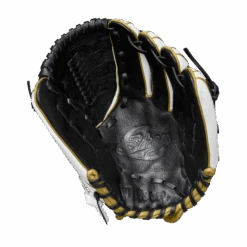 Wilson A500 SIREN 11.5" Youth Fastpitch Softball Glove: WTA05LF20115 -EASTON Shop A05LF2011 1 Siren 115 Black White MetallicGold Palm