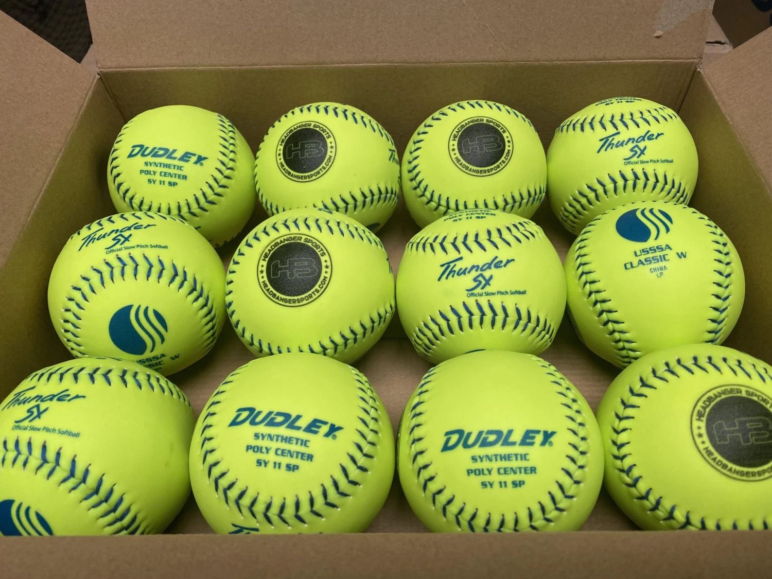 Dudley Thunder SY 11" Classic W Synthetic USSSA Slowpitch Softballs (DOZEN): 4U542Y 2 Dudley Thunder SY 11" Classic W Synthetic USSSA Slowpitch Softballs (DOZEN): 4U542Y - Image 2