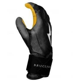 Bruce Bolt PREMIUM PRO Long Cuff Batting Gloves: Black -EASTON Shop LC BLKG SIDE