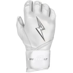 Bruce Bolt PREMIUM PRO Chrome Series Long Cuff Batting Gloves: White 13 Bruce Bolt PREMIUM PRO Chrome Series Long Cuff Batting Gloves: White -EASTON Shop LC CHRW RIGHT