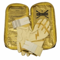 Bruce Bolt PREMIUM PRO Gold Series Batting Gloves: Long Cuff -EASTON Shop LC GLD BAG2