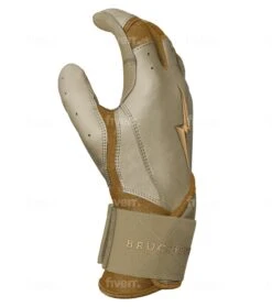Bruce Bolt PREMIUM PRO Gold Series Batting Gloves: Long Cuff -EASTON Shop LC GLD SIDE