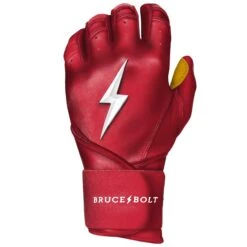 Bruce Bolt PREMIUM PRO Long Cuff Batting Gloves: Red -EASTON Shop LC REDG LEFT