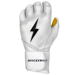 Bruce Bolt PREMIUM PRO Long Cuff Batting Gloves: White -EASTON Shop LC WHTG LEFT