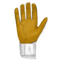 Bruce Bolt PREMIUM PRO Long Cuff Batting Gloves: White -EASTON Shop LC WHTG PALM