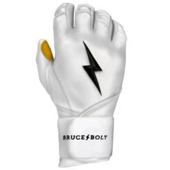Bruce Bolt PREMIUM PRO Long Cuff Batting Gloves: White -EASTON Shop LC WHTG RIGHT