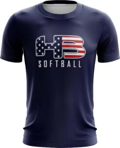Headbanger Sports Exclusive " HB Sports Softball" Short Sleeve Jersey -EASTON Shop NavySoftball