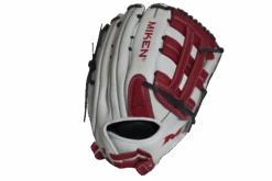 Miken Pro Series 14″ Slow Pitch Fielding Glove – White/Scarlet/Navy: PRO140WSN -EASTON Shop PRO140WSN BACK