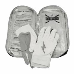Bruce Bolt PREMIUM PRO Chrome Series Short Cuff Batting Gloves: White -EASTON Shop SC CHRW BAG2