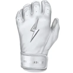 Bruce Bolt PREMIUM PRO Chrome Series Short Cuff Batting Gloves: White -EASTON Shop SC CHRW LEFT