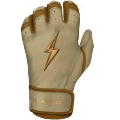 Bruce Bolt PREMIUM PRO Gold Series Batting Gloves: Short Cuff -EASTON Shop SC GLD LEFT
