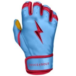 Bruce Bolt PREMIUM PRO BADER Series Short Cuff Batting Gloves: Baby Blue -EASTON Shop SC HBB RIGHT