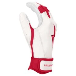 Bruce Bolt PREMIUM PRO BADER Series Short Cuff Batting Gloves: White -EASTON Shop SC HBW SIDE