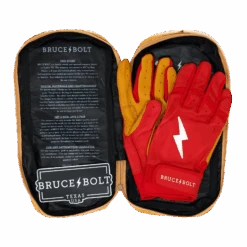 Bruce Bolt PREMIUM PRO Short Cuff Batting Gloves: Red -EASTON Shop SC REDG BAG2