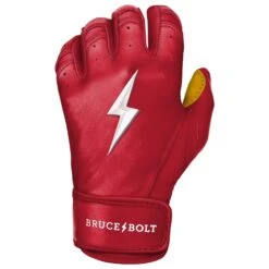 Bruce Bolt PREMIUM PRO Short Cuff Batting Gloves: Red -EASTON Shop SC REDG LEFT