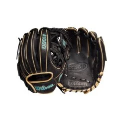 2022 Wilson A1000 DP15 11.5" Infield Baseball Glove: WTA10RB22DP15 -EASTON Shop WBW100132 8 A1000 DP15 IF 115 Blue Black Blonde.png.cq5dam.web .1200.1200