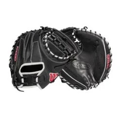 2022 Wilson A2000 M1DSS 33.5" Catcher's Mitt: WTA20RB22M1DSS -EASTON Shop WBW100401 8 A2000 M1D C 335 Black White Red.png.cq5dam.web .1200.1200