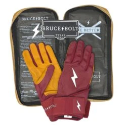 Bruce Bolt PREMIUM PRO Long Cuff Batting Gloves: Maroon -EASTON Shop premium pro long cuff batting gloves maroon brucebolt 551411