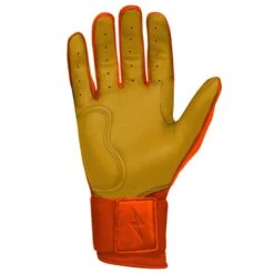 Bruce Bolt PREMIUM PRO Long Cuff Batting Gloves: Orange -EASTON Shop premium pro long cuff batting gloves orange brucebolt 813600