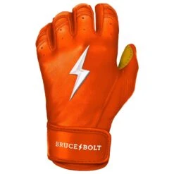 Bruce Bolt PREMIUM PRO Short Cuff Batting Gloves: Orange -EASTON Shop premium pro short cuff batting gloves orange brucebolt 128747
