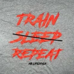 HB Lifestyle Active Wear Men's T-Shirt: Train Sleep Repeat -EASTON Shop train1